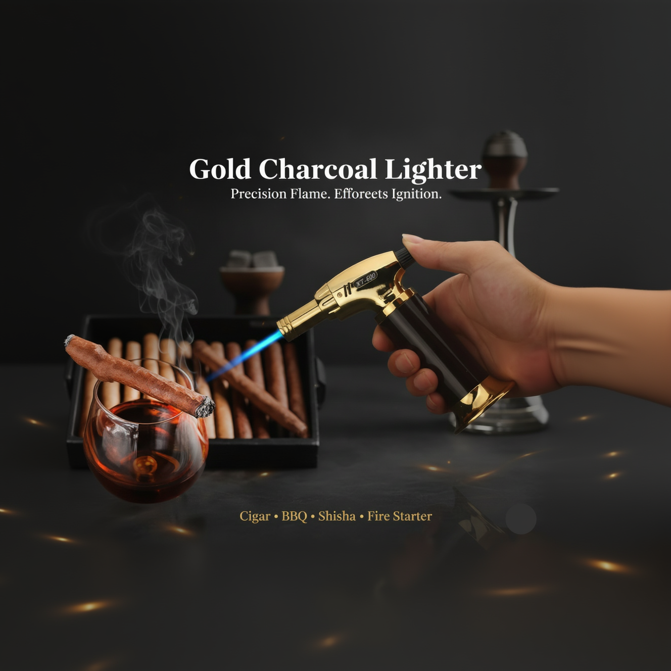 Gold Charcoal Lighter